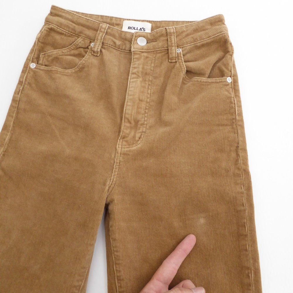 Rolla's Women Dusters Bootcut Tan Corduroy High Rise Slim Bootcut 26 - Picture 4 of 12